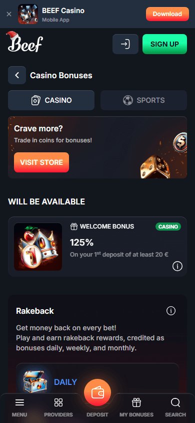 Beef Casino Online Erfahrung - Bonus Ohne Einzahlung und App Bewertung, beef casino app